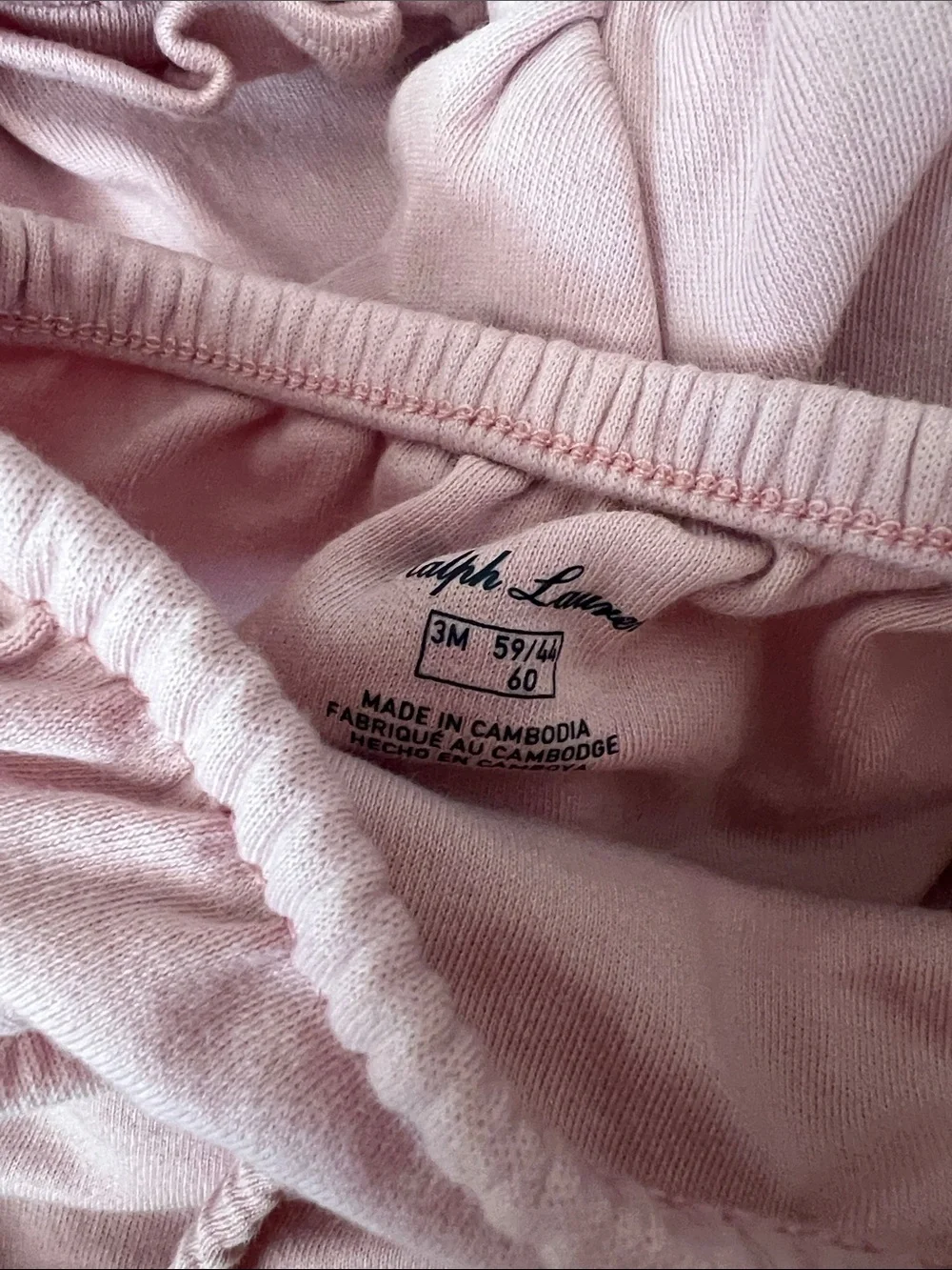 Ralph Lauren Baby Pink Polo Dress with Ruffle Hem and Bloomer